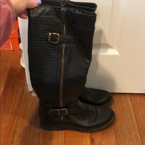 Black knee high boots